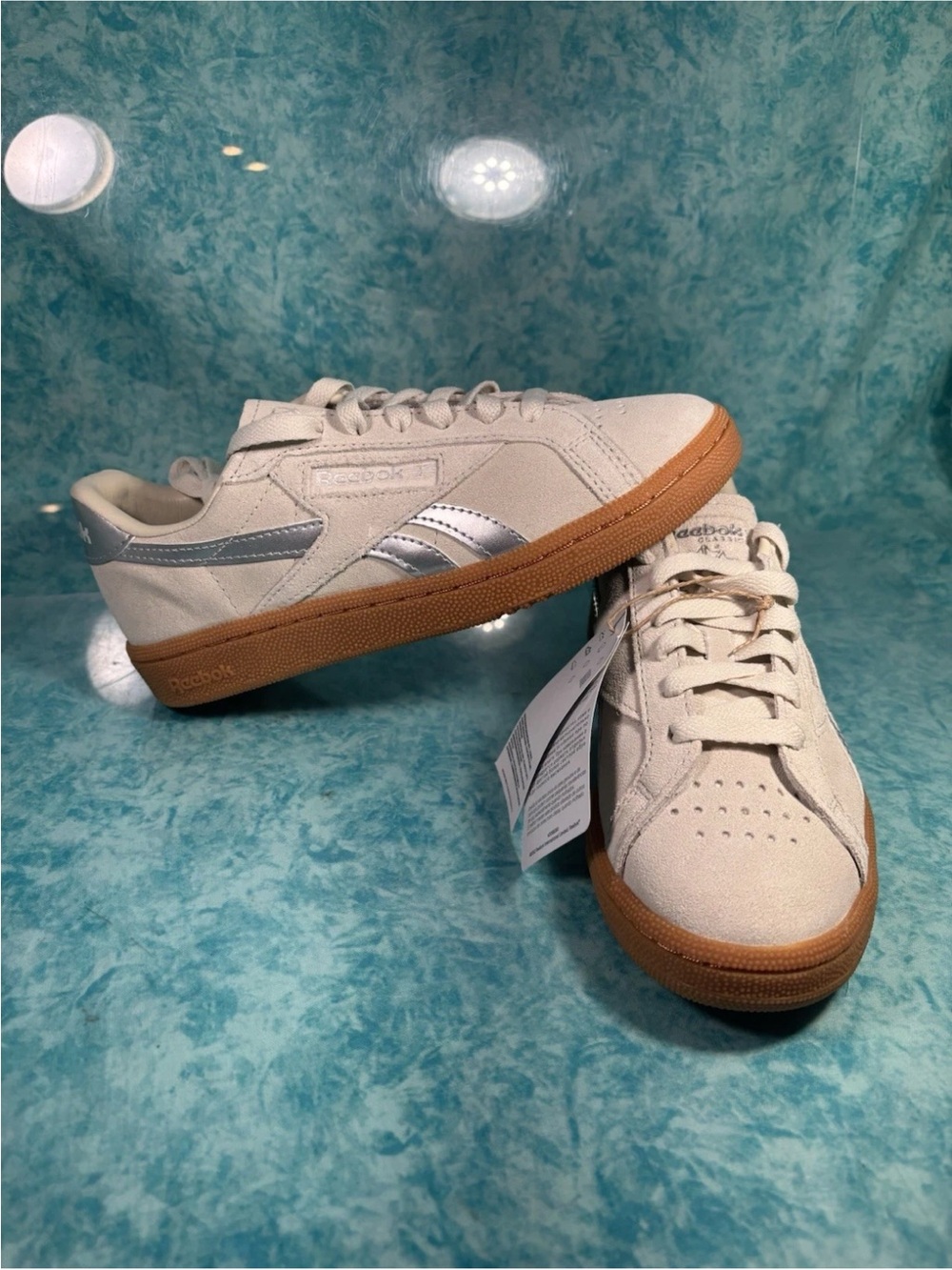 Reebok Club C Grounds Women’s Beige Retro Classic Suede Low Top Shoes 6